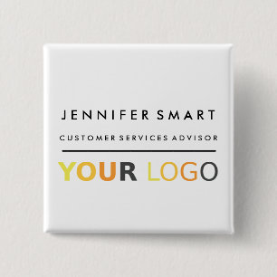 Large Employee Name Badge Custom Logo Staff
