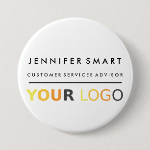 Large Employee Name Badge Custom Logo Staff