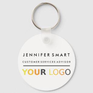 Large Employee Name Badge Custom Logo Staff Key Ring
