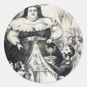 Large Fat Lady Classic Round Sticker