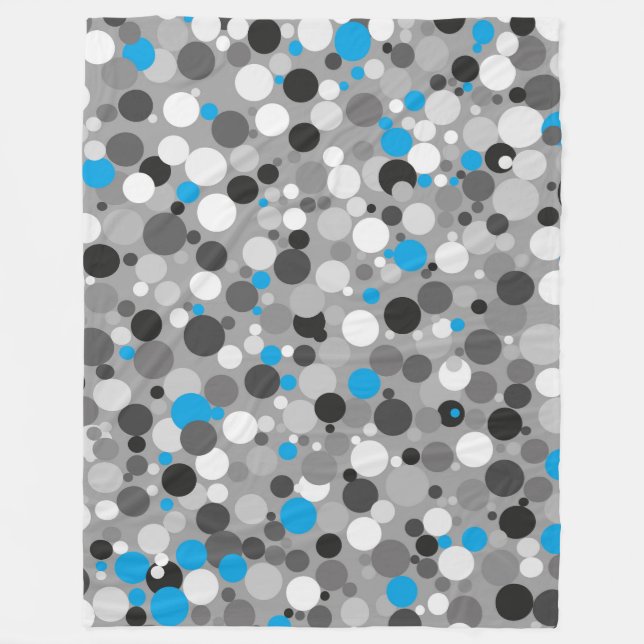 Large Fleece Blanket modern, abstract, blue, grey, (Front)