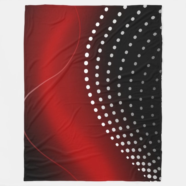 Large Fleece Blanket, modern, abstract, red, black Blanket (Front)