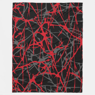 Large Fleece Blanket, modern, abstract, red, black Blanket