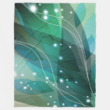 Large Fleece Blanket, modern, abstract, turquoise