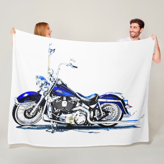 Large Fleece Blanket Motorcycle (In Situ)