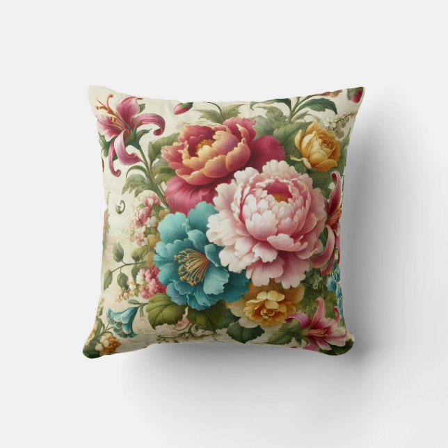 Large Floral Motif Design Pattern 1 Cushion (Back)