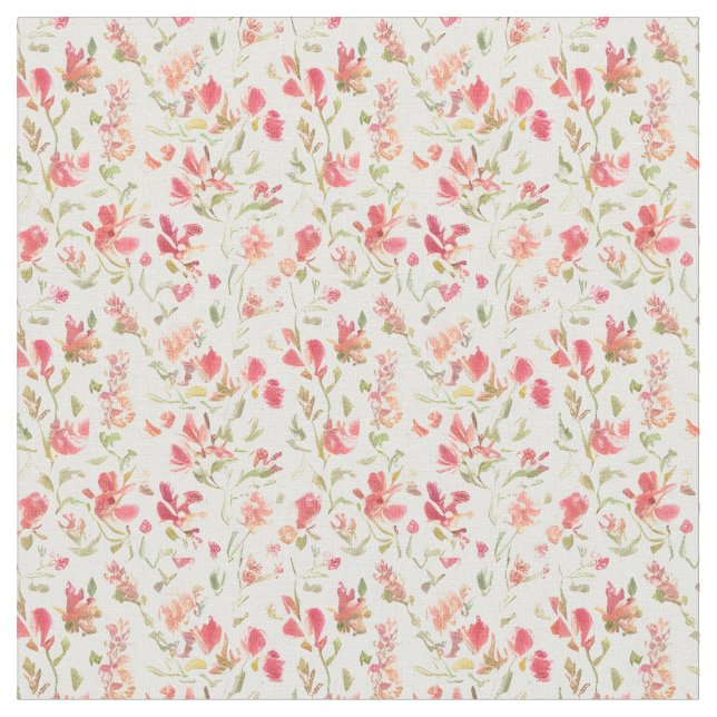 Large Floral Pattern Snapdragon Flowers Fabric (Close Up)