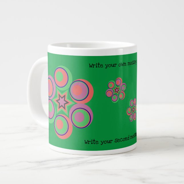 Large Flower Green Mug (Front Left)