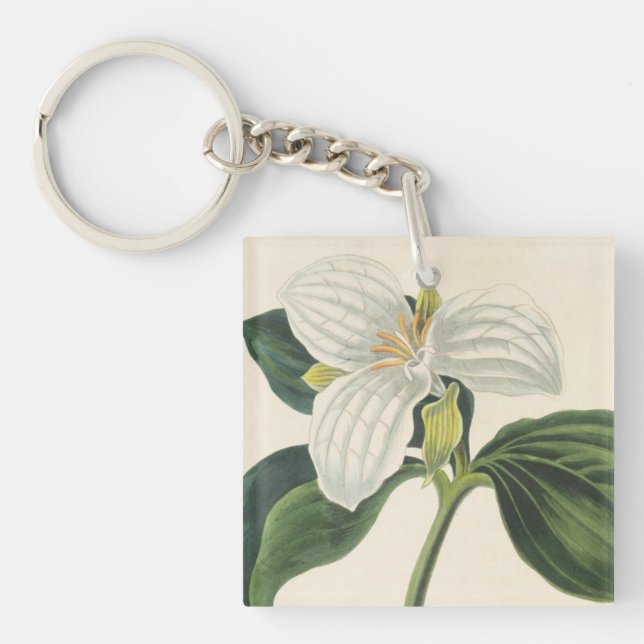 Large Flowered Trillium Key Ring (Front)