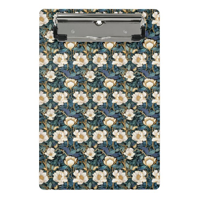 Large Flowers William Morris Inspired  Mini Clipboard (Front)