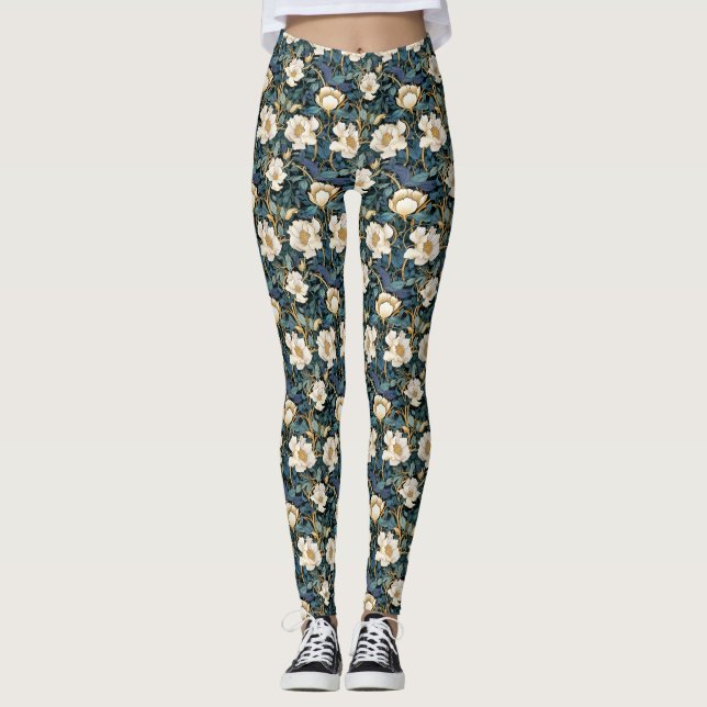 Large Flowers William Morris Women's  Leggings  (Front)
