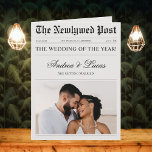 Large Folded Wedding Newspaper Timeline Program<br><div class="desc">Have a blast at your wedding with this trendy newspaper style program,  featuring your custom photo & editable details. Easily add your own details by clicking on the "personalise" option.</div>