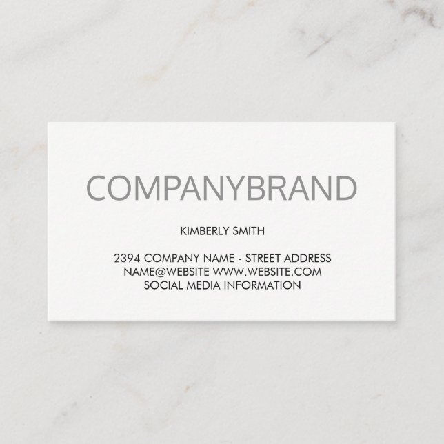 Large Font (Grey) Business Card (Front)