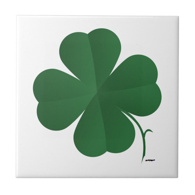 Large Four Leaf Clover Ceramic Tile (Front)