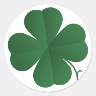 Large Four Leaf Clover Classic Round Sticker