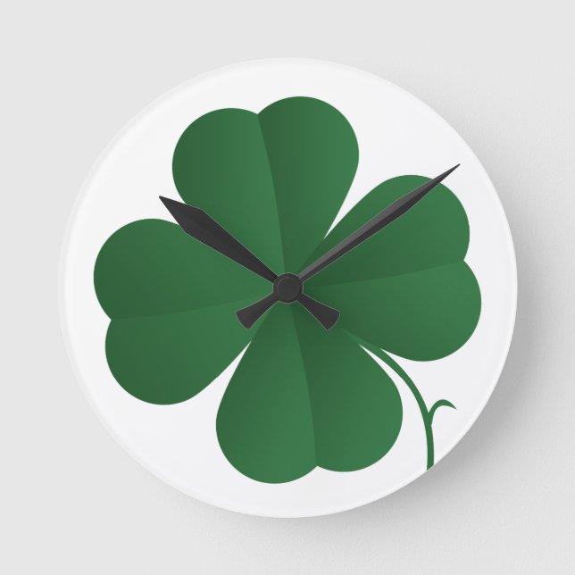 Large Four Leaf Clover Round Clock (Front)