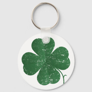 Large Four Leaf Clover - vintage style Key Ring