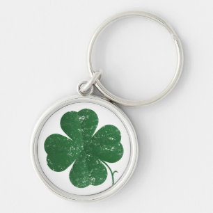 Large Four Leaf Clover - vintage style Key Ring