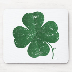 Large Four Leaf Clover - vintage style Mouse Pad