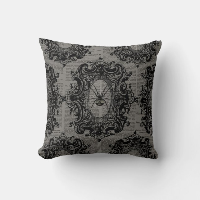 Large Framed Spider on Dark Grey Cushion (Front)