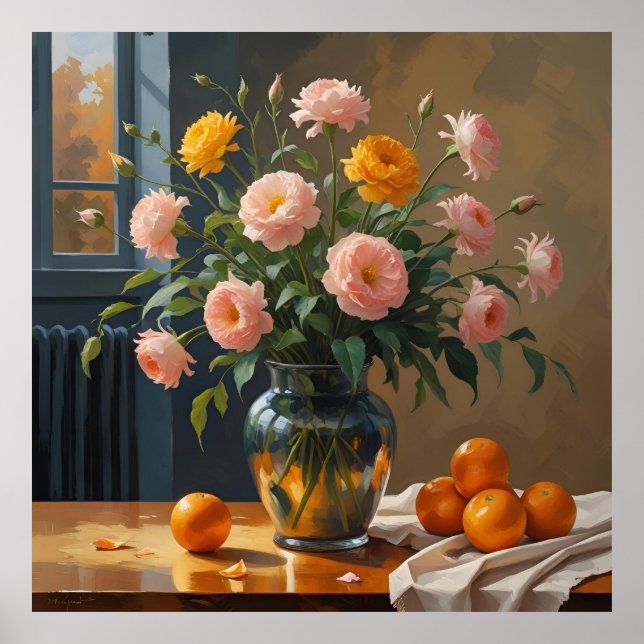 Large Fruit and Flora Poster, Maximalist Art Poster (Front)