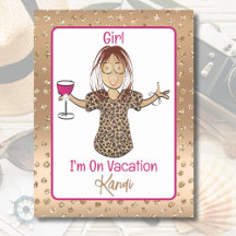 Large Funny Cartoon Girls Weekend Glitter Sparkle