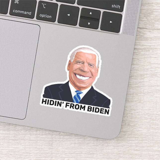 LARGE FUNNY HIDIN' FROM JOE BIDEN DECALS (Detail)