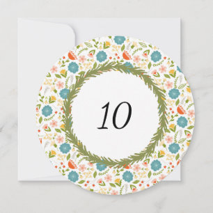 Large Garden Party Custom Table Number Card