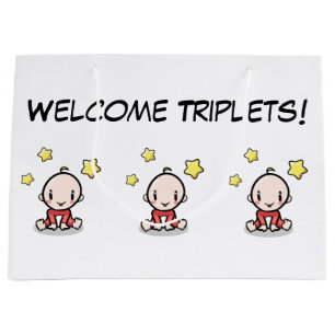 Large Gift Bag For Triplets, Wrapping Paper,