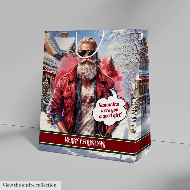Large Gift Bag Handsome Santa Claus Keepsake (Large Gift Bag Handsome Santa Claus Keepsake)