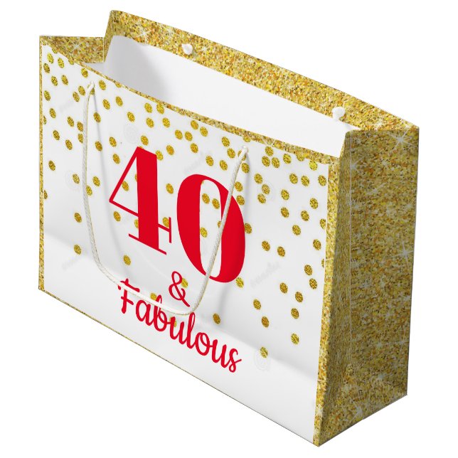 Large Gift Bag - Milestone Gold (Front Angled)