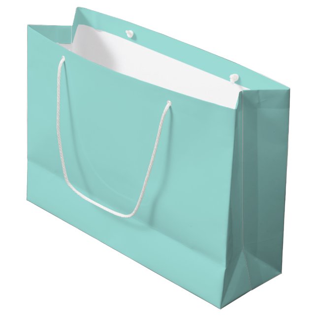 Large Gift Bag-Solid Aqua Bag (Front Angled)