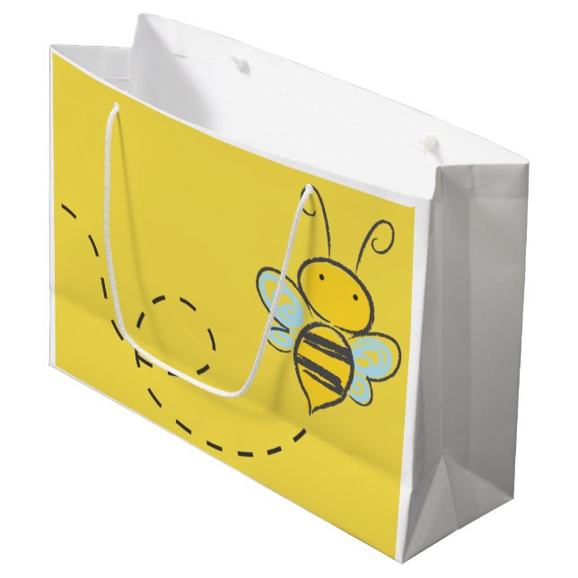 LARGE GIFT BAG WITH BEE IN FLIGHT (Front Angled)
