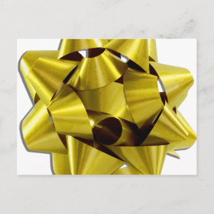 Large Gold Christmas Bow Holiday Postcard