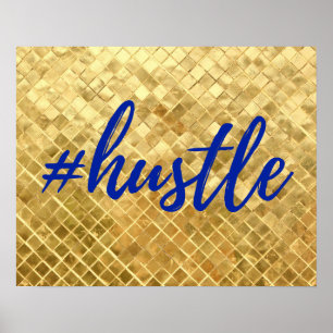 Large Gold Foil Effect Hustle Poster