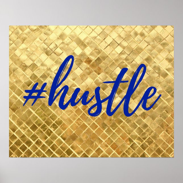 Large Gold Foil Effect Hustle Poster (Front)