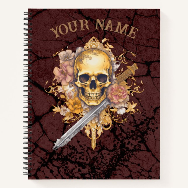 Large gold Skull notebook  (Front)