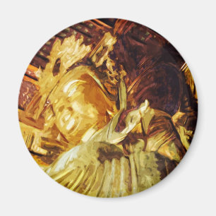 Large Gold Statue Kyoto Japan Abstract Magnet