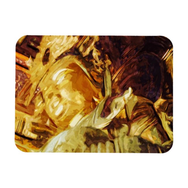 Large Gold Statue Kyoto Japan Abstract Magnet (Horizontal)