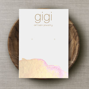 Large Gold Watercolor Abstract Earring Display  Enclosure Card