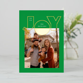 Large Golden Joy With Modern Design Foil Holiday Card