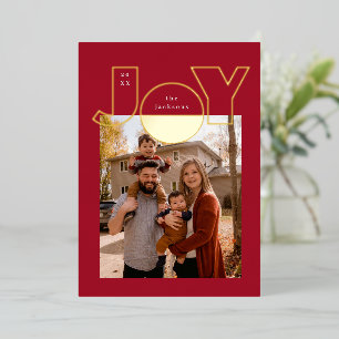 Large Golden Joy With Modern Design Foil Holiday Card