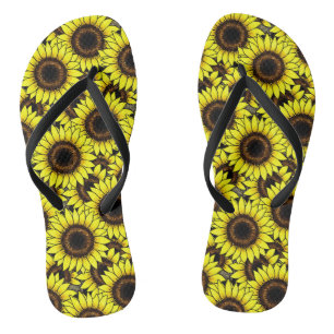 Large Golden Yellow Sunflowers Thongs