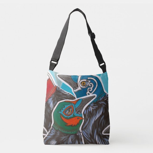 Large Grackle Luchador Tote (Front)