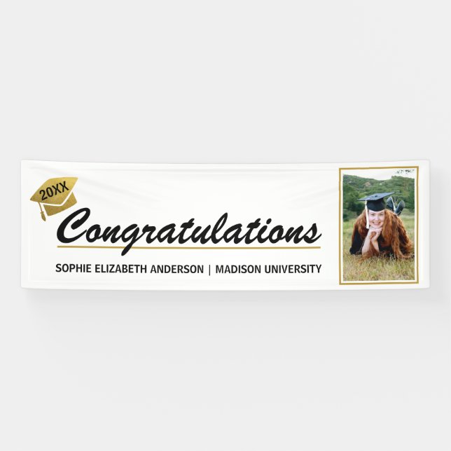 Large Graduation Banner Congratulation Photo (Horizontal)