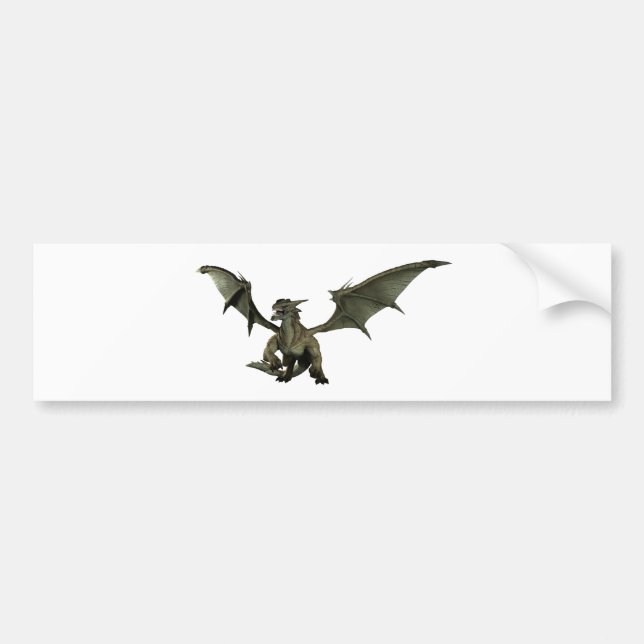 Large Green Dragon Bumper Sticker (Front)