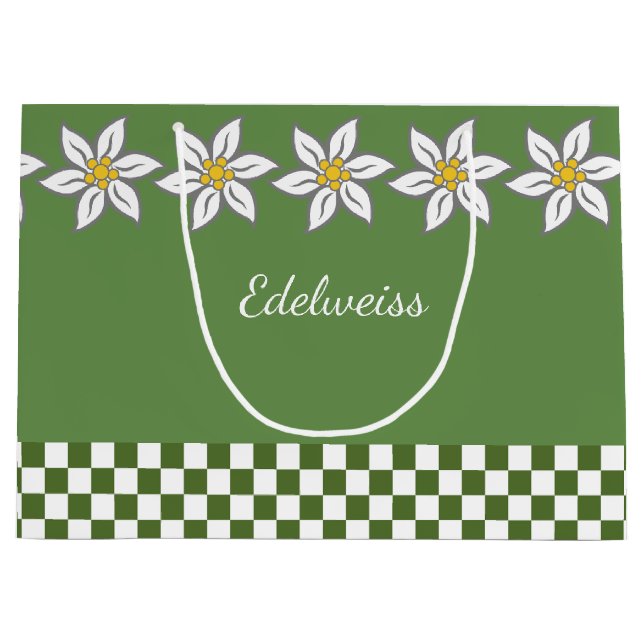 Large Green Edelweiss Gift Bag (Front)