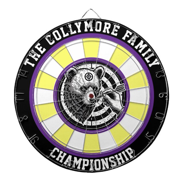 Large Grizzly Bear Target Design Dartboard (Front)