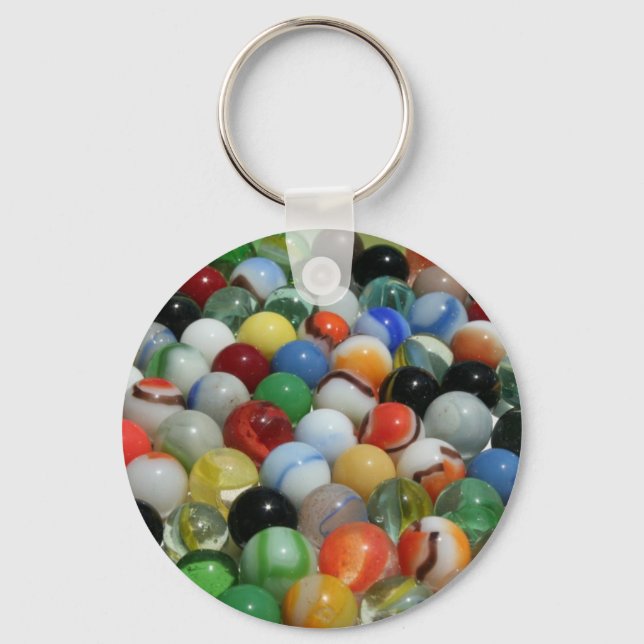 Large Group of Antique Toy Marbles Key Ring (Front)