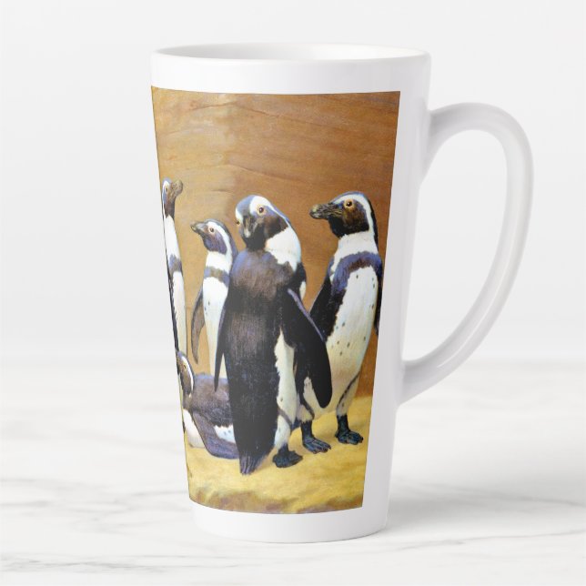 Large Group of Penguins Latte Mug (Right)